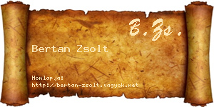 Bertan Zsolt névjegykártya
